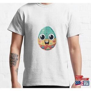 Smiling Colorful Easter Egg Classic Tshirt Tee Unisex